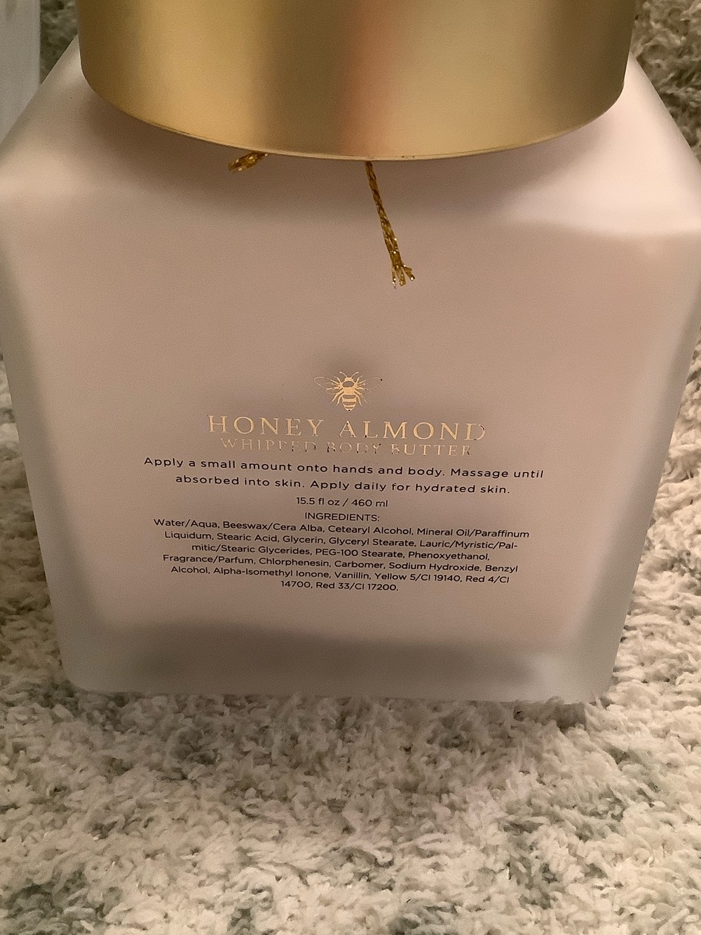 Honey Almond Scented Whipped Body Butter NWT 15.50oz XL glass jar - Picture 5 of 12